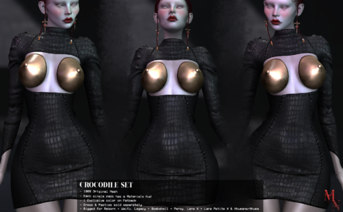 Madame Noir - Crocodile Set & OMG Sandals.